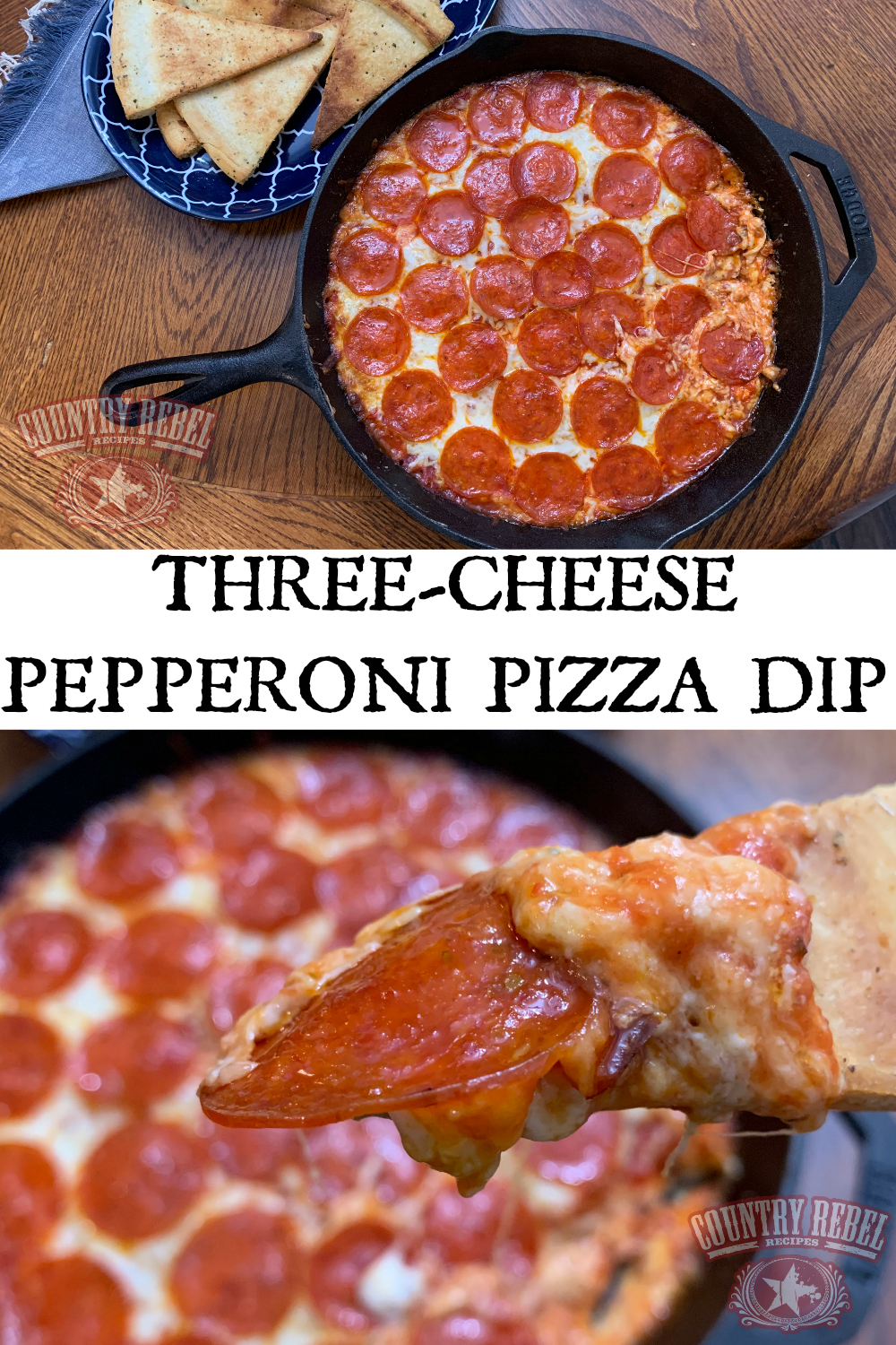 Baked 3-Cheese Pepperoni Pizza Dip For Game Night