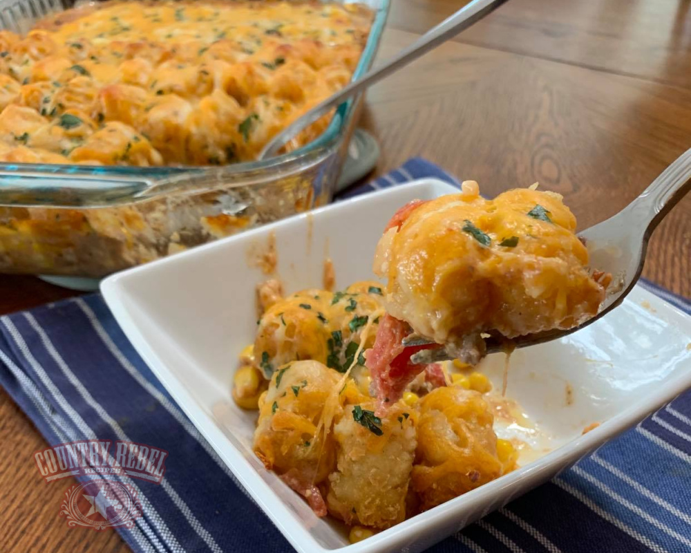 Happy Hubby Casserole Recipe – With Garlicky Tater Tots And Cheese