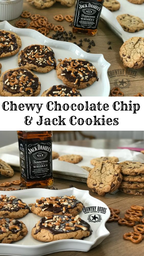 Soft & Chewy Chocolate Chip Cookies With Tennessee Whiskey Icing
